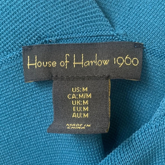 House of Harlow 1960 x Revolve Compression Knit square neck Crop top Blue Medium - Picture 2 of 4